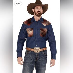 Pendleton X Wrangler Deep Dyed Wool Pearl Snap Western Shirt